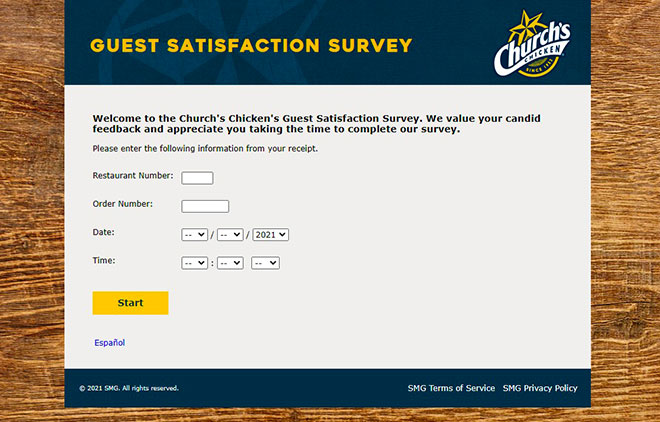 Churchs Chicken Guest Satisfaction Survey